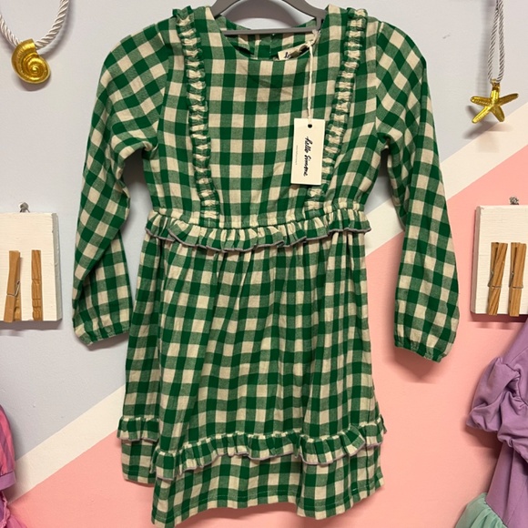 Hello Simone Kids Dress Green Checkered - Picture 2 of 6